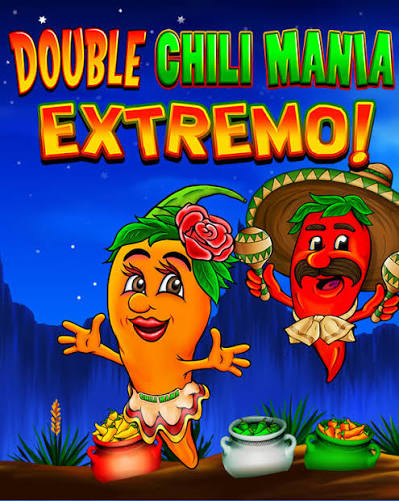 Double Chili Mania Extremo artwork featuring colorful chili pepper characters and Mexican-inspired scenery